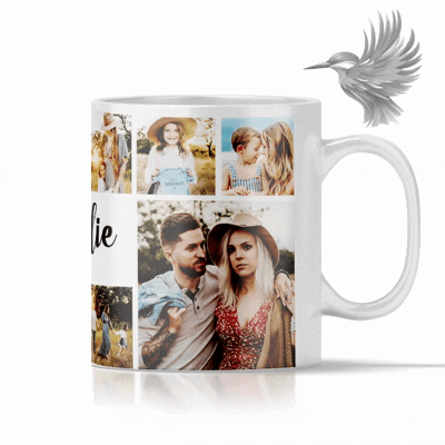 Foto krus med 10 billeder – Personligt krus med billeder af minder og navn.