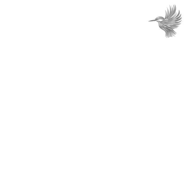 Broderet Navnetag Navneskilt - Lav dit eget strygemærke med et elegant fuglemotiv i grå nuancer.