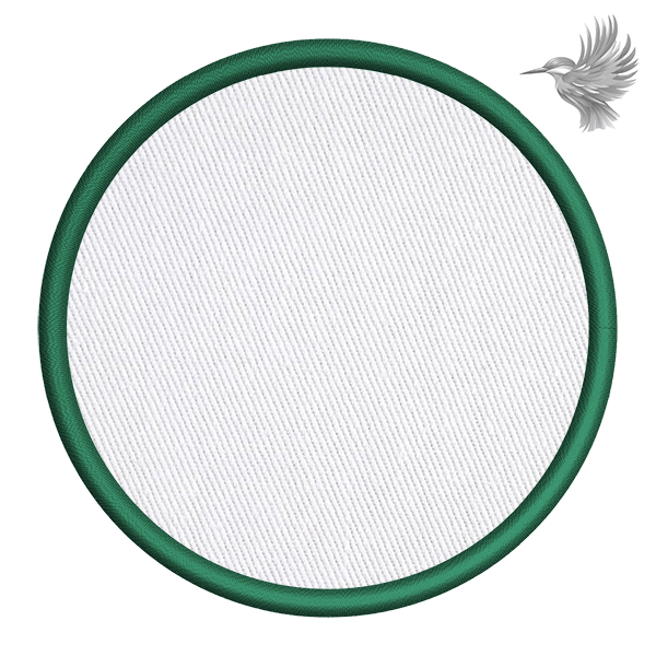 Personlige fotoprint patches strygemærker med grøn kant og tekstiloverflade