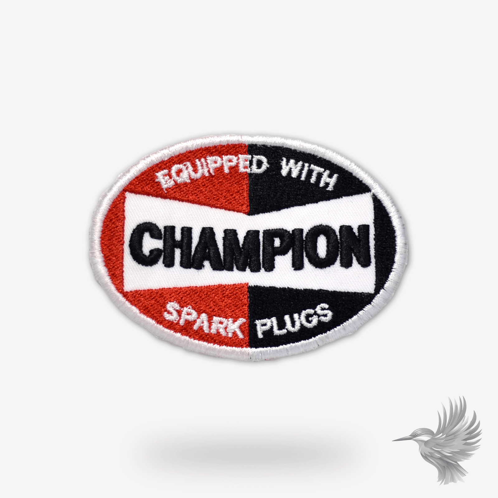 Champignon spark plugs logo patch og strygemærke