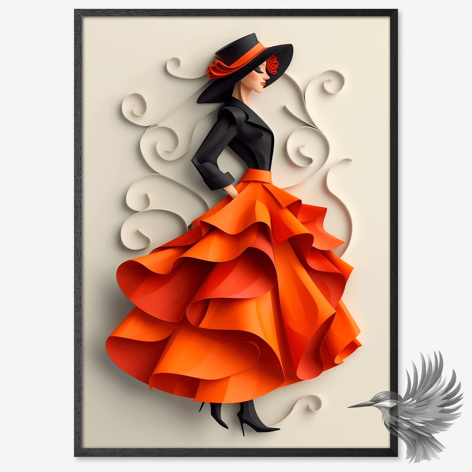 Den Elegante Kvinde i Orange plakat poster