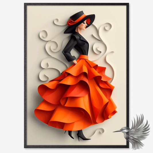 Den Elegante Kvinde i Orange plakat poster