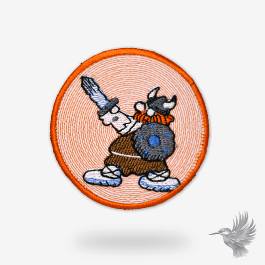 Hagar den skrækkelige Dette unikke stofmærke og strygemærke bringer den elskede vikingehøvding til live