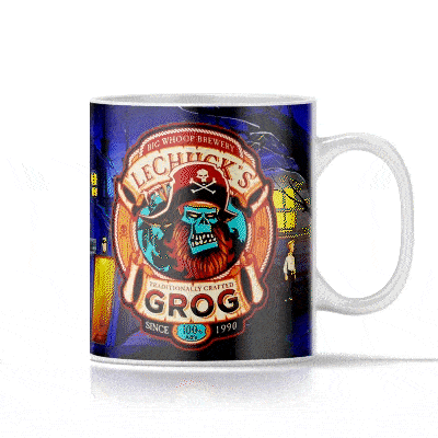 Monkey Island GROG krus klar til levering