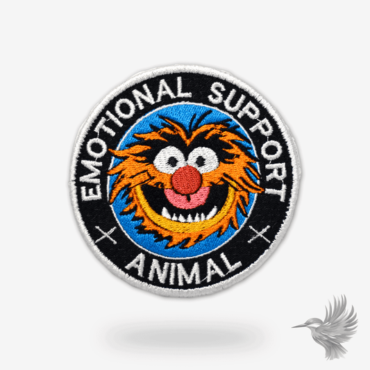 Muppet Show emotional support patch featuring Animal with expressive facial features.