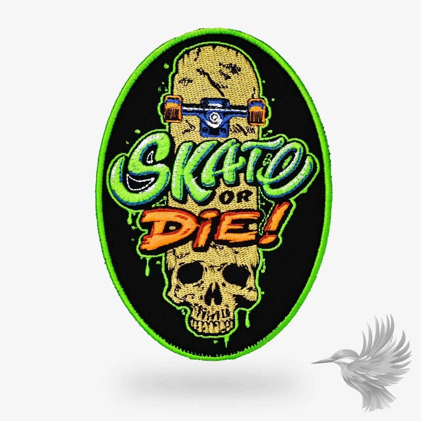 Skate or Die Dødningehoved Patch - Strygemærker og Lapper