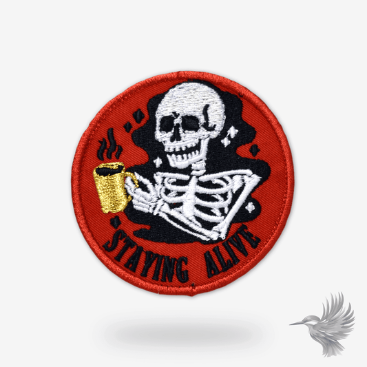 Staying Alive Patch - Kaffe - Strygemærker og Stofmærker