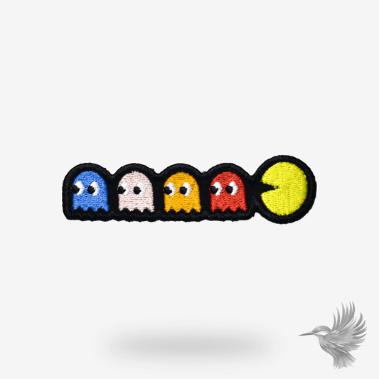 ac-Man Patch med Spøgelser – Retro Stofmærke & Strygemærke