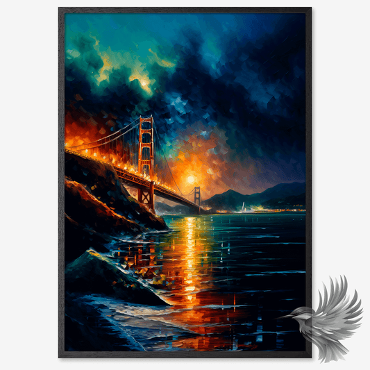 poster med Golden Gate In The Blue Night