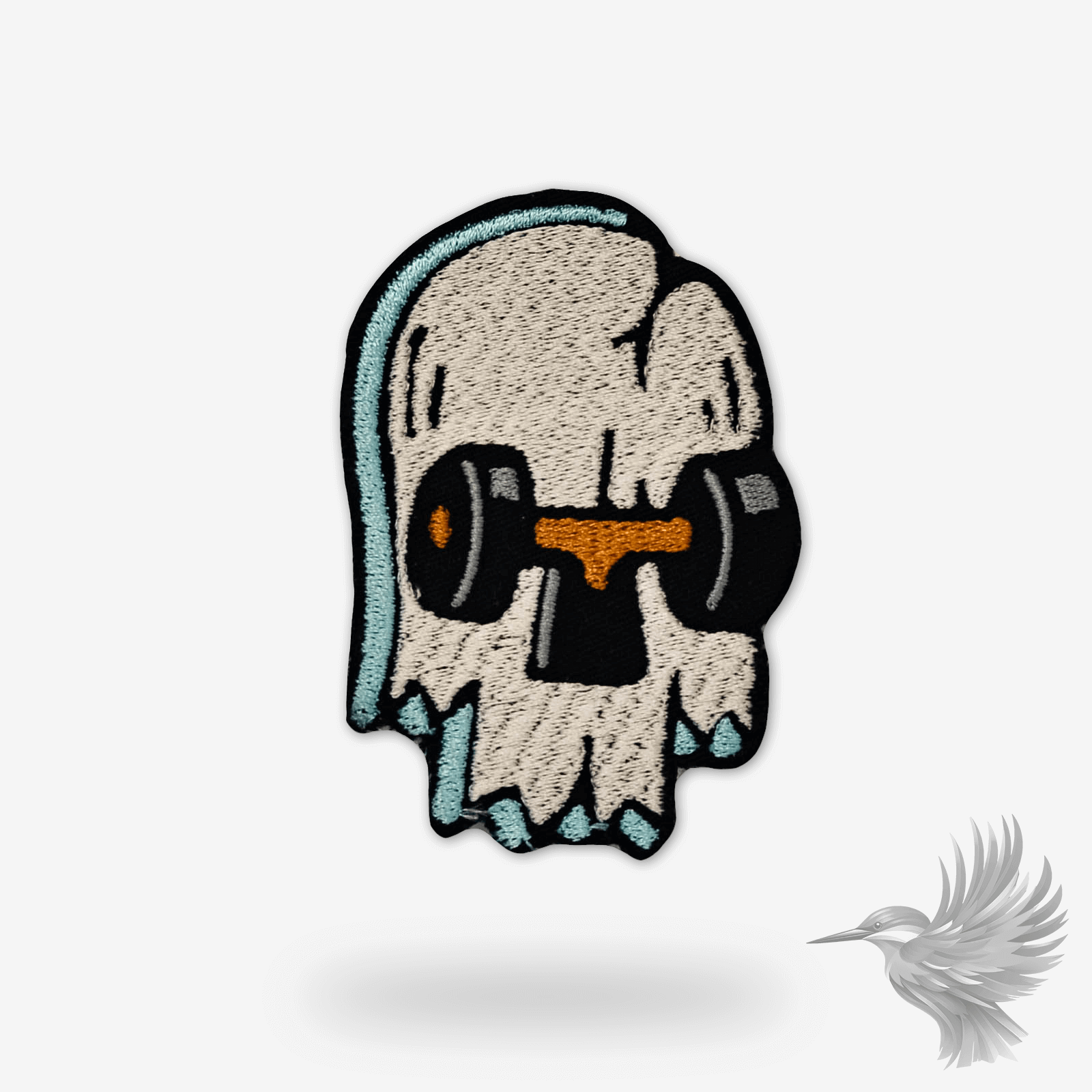 skater Dødningehoved Strygemærke - Stofmærker