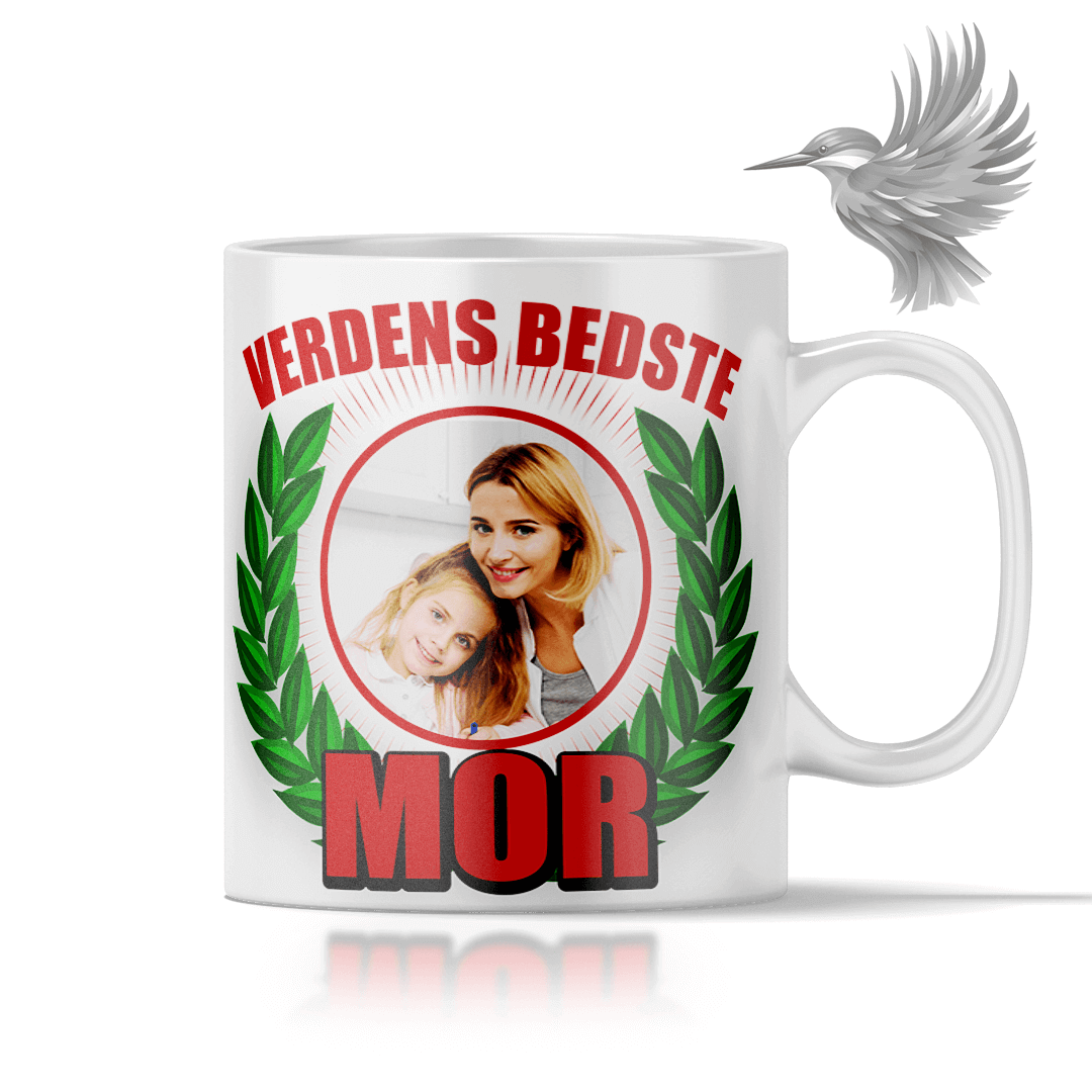 Personligt og sjovt krus med billede og tekst og navn perfekt til romantiske øjeblikke.