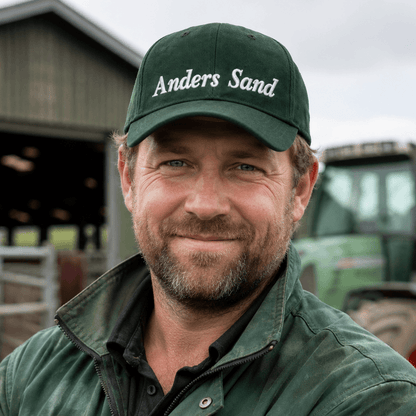 Grøn CAP Kasket med Egen Tekst og Broderi, personlig kasket med brodering af navn.
