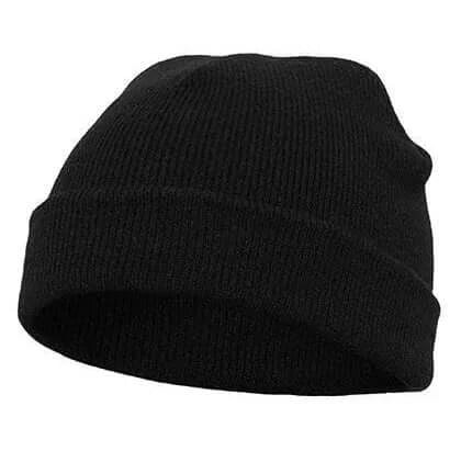 Teen Beanie Hue med personlig Broderi - Valgfri Tekst og Farve, sort hue