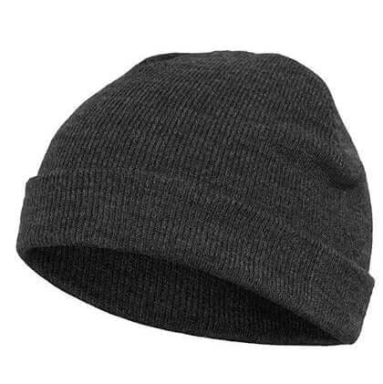 Teen Beanie Hue med personlig Broderi - Valgfri Tekst og Farve i sort farve, strik materiale.