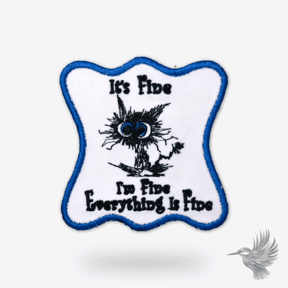 It’s Fine” Patch –blå kant broderet patch strygemærke