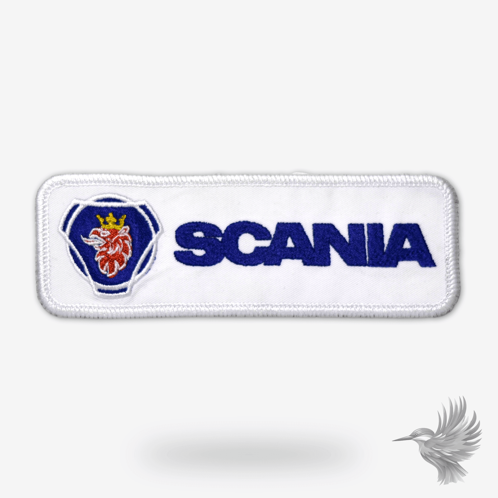 Scania stofmærker til lastbil fans med ikonisk logo og broderi, perfekt til entusiaster af Scania lastbiler.