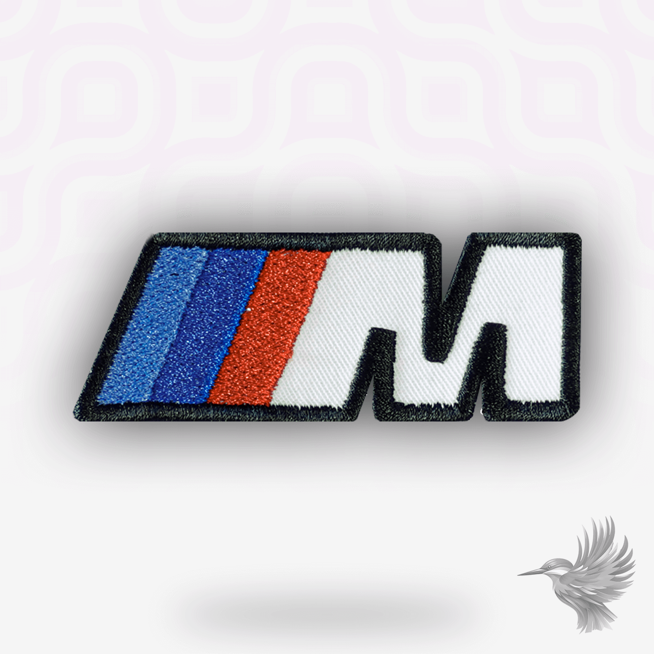 BMW M patch strygemærke – broderet logo i rød, blå og hvid