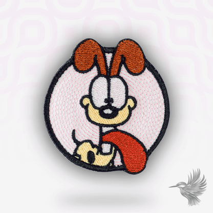 Futte patch strygemærke – sjovt broderi fra Garfield med hund og slap smile