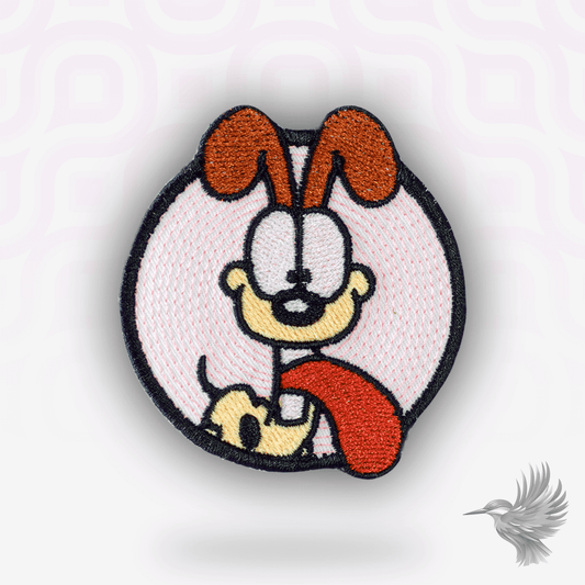 Futte patch strygemærke – sjovt broderi fra Garfield med hund og slap smile