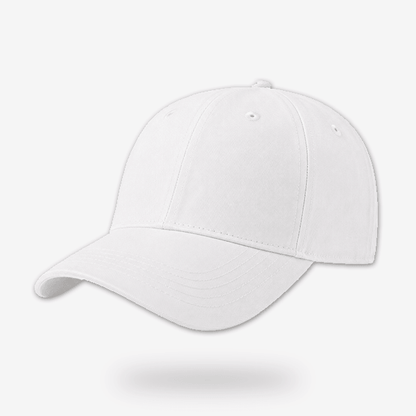 Hvid CAP Kasket med Egen Tekst og Broderi, klassisk hvid kasket med mulighed for personlig brodering.
